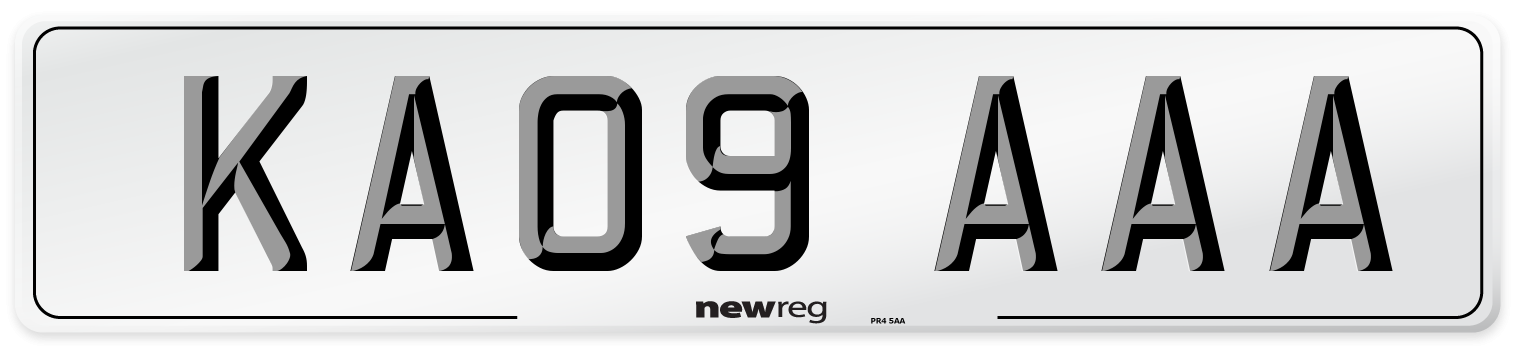 KA09 AAA Number Plate from New Reg